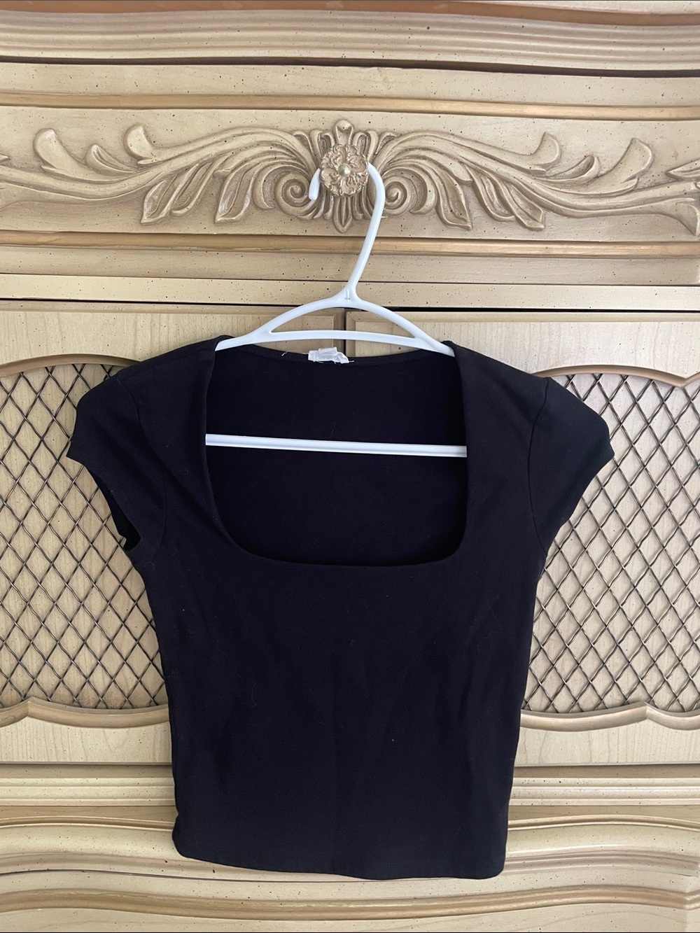 Garage Black Scoop Neck Crop Top